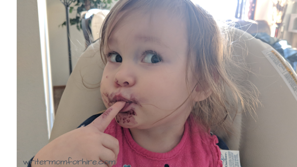 photo of toddler eating