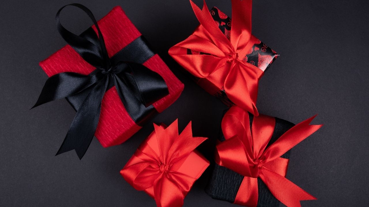 red and black wrapped non-cheesy valentine's day gifts for him