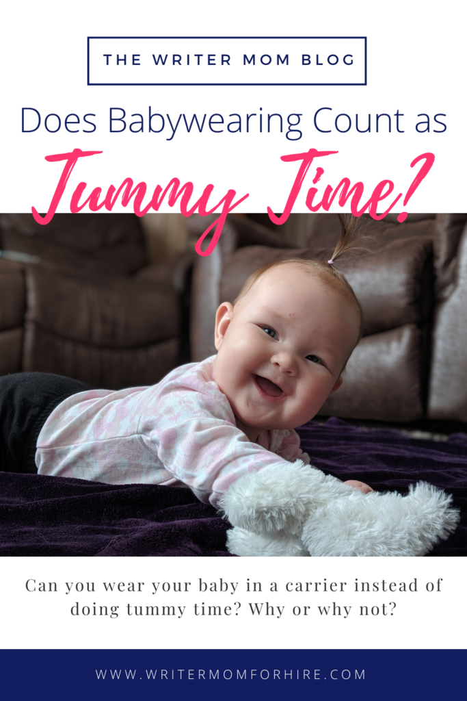 pinterest graphic for does babywearing count as tummy time