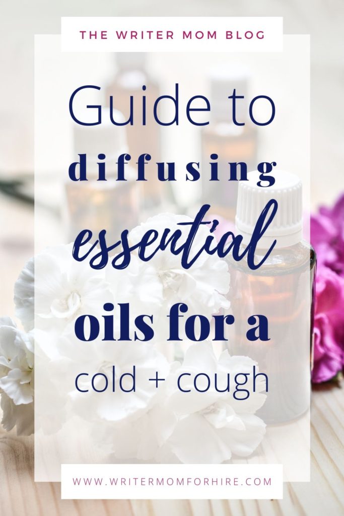 pinterest graphic | diffusing essential oils for colds and cough + essential oils for colds to diffuse