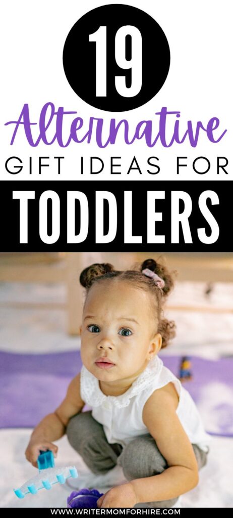 young child; text that reads: 19 practical gift ideas for toddlers