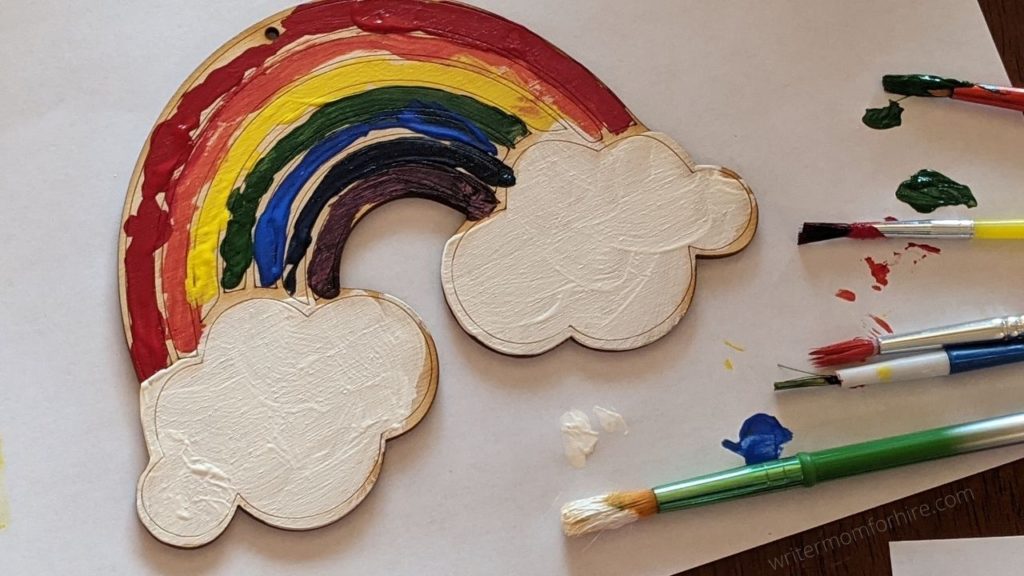 wood rainbow that was included in the green kid crafts subscription box